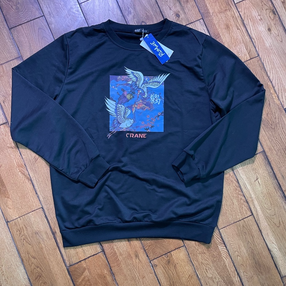 Black Crane Sweatshirt NWT